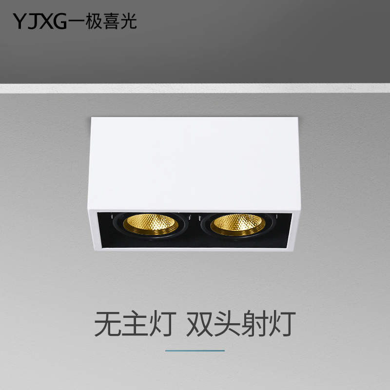 Joylight LED square Ming fitting double head Spotlight suction top bucket liner light grid light COB Spotlight Box Light Hearing light