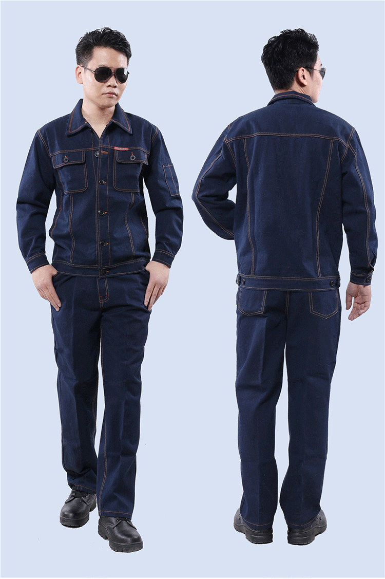 Quần yếm cotton dày phù hợp với nam mặc mùa xuân và mùa thu bảo hộ lao động bảo hiểm lao động quần áo xưởng xưởng dịch vụ nhà máy bộ đồ mặc nhà