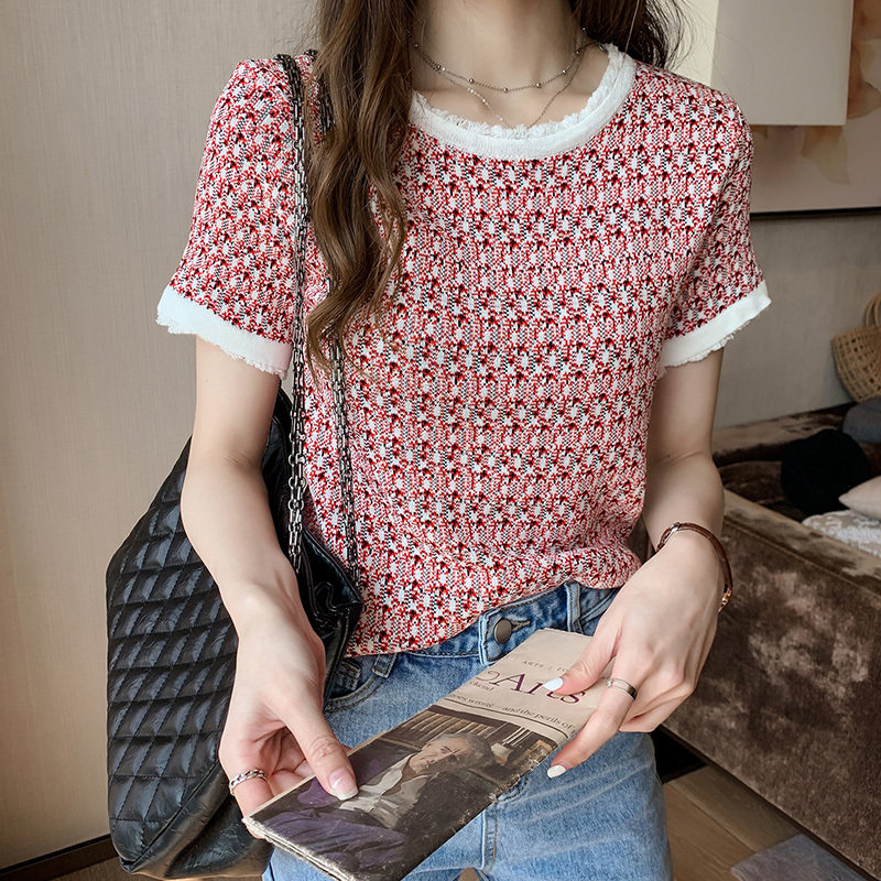 Korean Short Sleeves T Shirts 2020 New Tide Fix Short - Closed Ice Wire Knitted Shirts Fashion Shirts