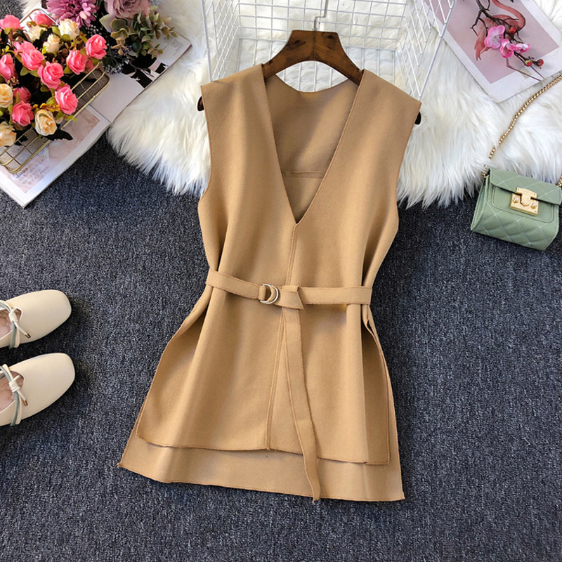 South Korea 2023 new card with its colour outside hitchhiking Mwaistcoat Vest Woman Loose skinny jacket temperament waistcoat-Taobao