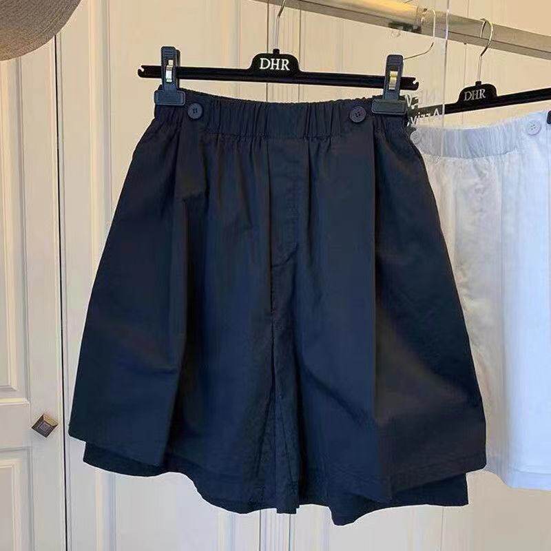 South Korea 2022 new double layer dress pants women Summer thin section High waist cover with small sub shorts loose casual pants