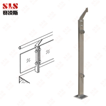 Engineering column square single plate double plate railing fish mouth clip hollow solid lap handrail shopping mall custom model