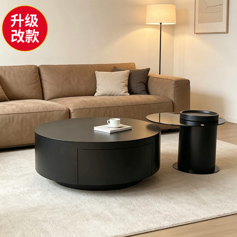 Eco-Friendly Italian Minimalist Stainless Steel Black Slate High-End Round Coffee Table Living Room Home Use Large and Small Round Coffee Table Set Eco-Friendly Italian Minimalist Stainless Steel Black Slate High-End Round Coffee Table Living Room Home Use Large and Small Round Coffee Table Set