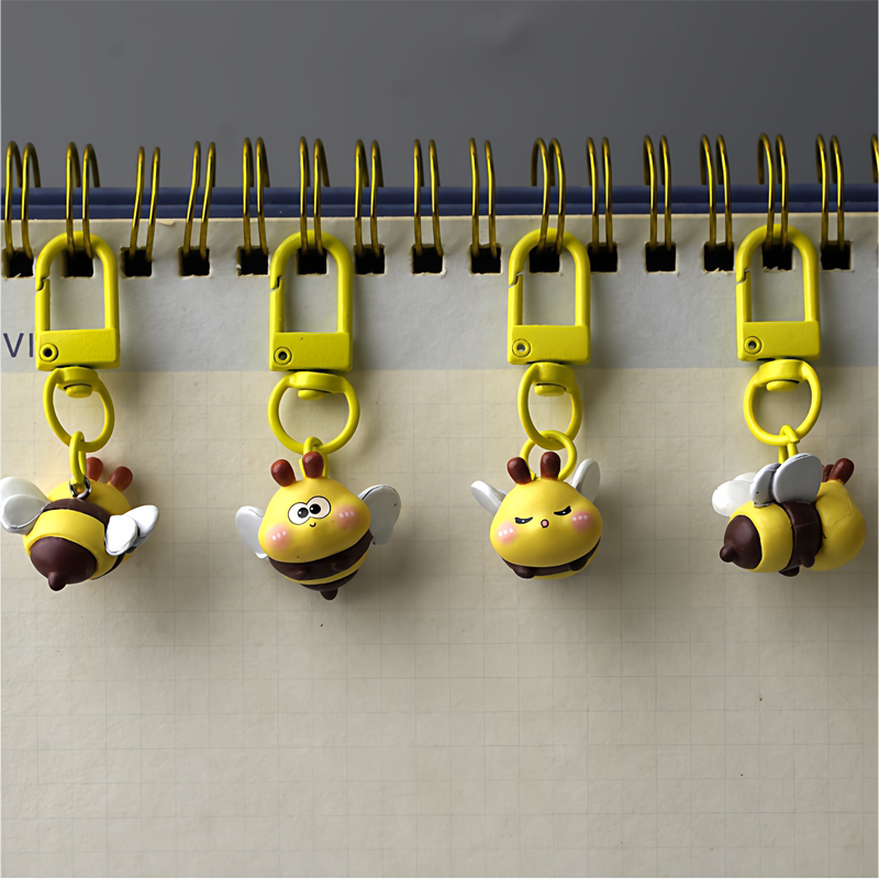 Cartoon Cute Little Bee Keychain Bag Pendant Car Key Multifunctional Small Gift for Classmates to Share with Couples Cartoon Cute Little Bee Keychain Bag Pendant Car Key Multifunctional Small Gift for Classmates to Share with Couples