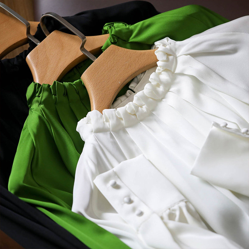 C Throne Superior's Taste Full Of Fairy's Heavy Pounds Mulberry Silk Pituality Headliner White Real Silk Shirt Woman