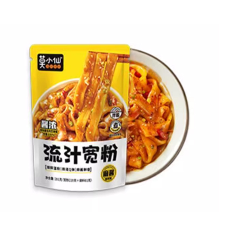 莫小仙流汁宽粉土豆粉红油大宽粉火锅粉粉条速食品