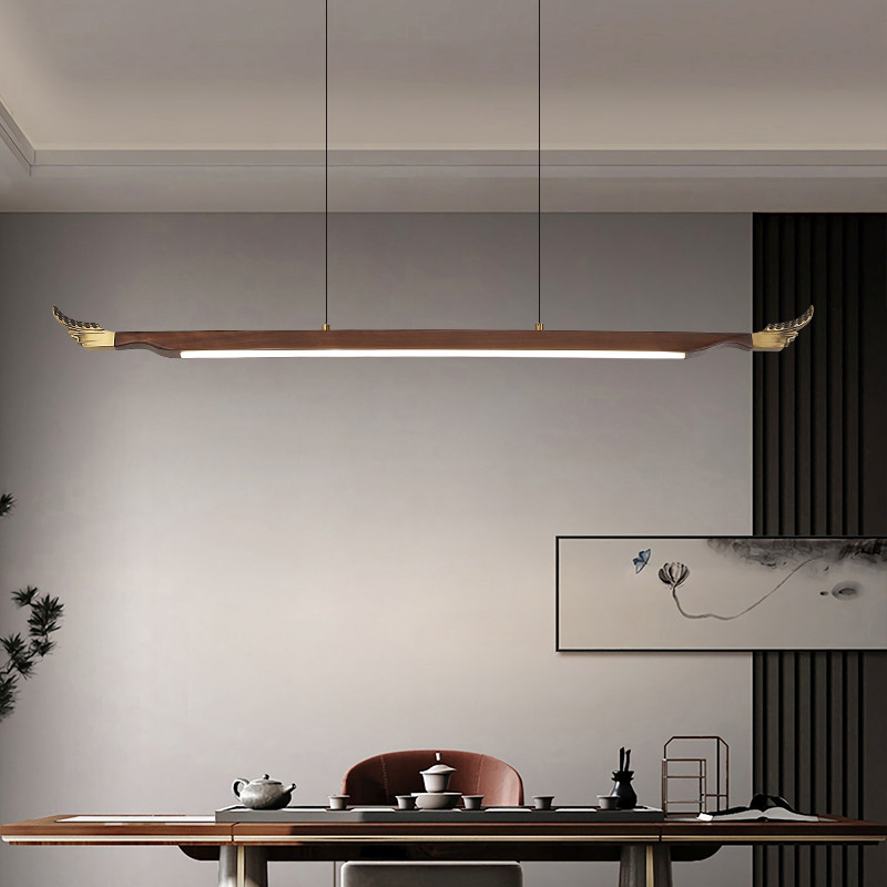 Soliwo New Chinese Style Changlamp Tea Room Restaurant Simply Modern Chinese Fenghai Table Bar Long Strip Atmospheric Lamps