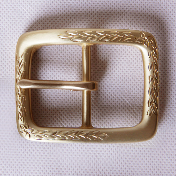 Hand engraving pure brass needle belt buckle head implant tanning leather strap pure handmade polished male punching belt head