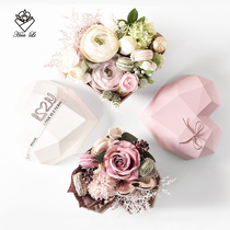 Aromatic heart flower box bouquet romantic love gift box diamond gift box flower bouquet flower packaging material