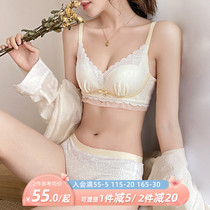 Sachille Private hiding of small breasts gathered for Deputy Dairy anti-sagging adjustment Type of underwear Female ultra-thin Modale bra suit