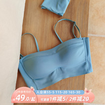 No shoulder strap No Mark Underwear female Large breasted bra with small breasts Chest Thin and Poly Breast Anti Drooping Smear Campaign Bra Hood