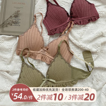 Saqier hidden girl bra underwear small chest gathered adjustment type no rim breathable bra thin summer