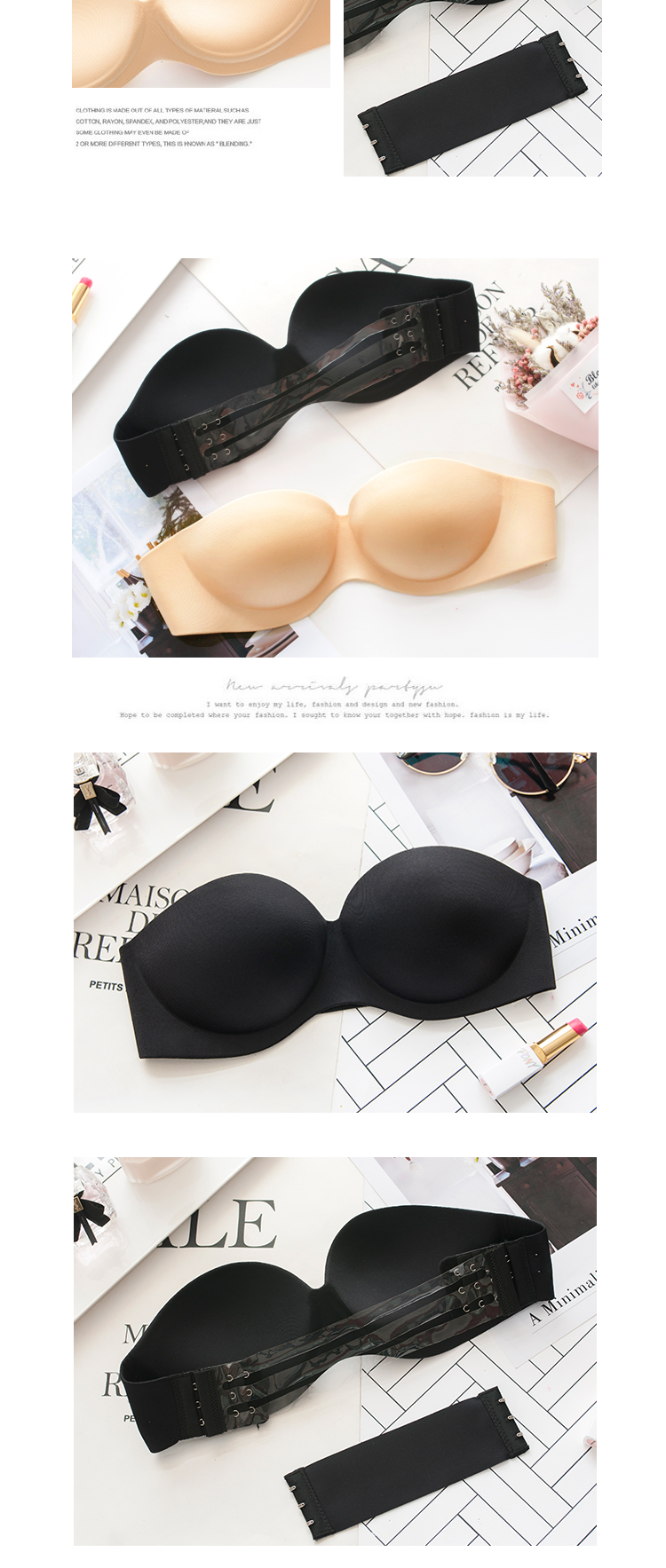 Shaqier strapless vô hình áo ngực mùa hè sexy thu thập non-slip áo ngực ngực ngực ống đồ lót hàng đầu backless áo ngực