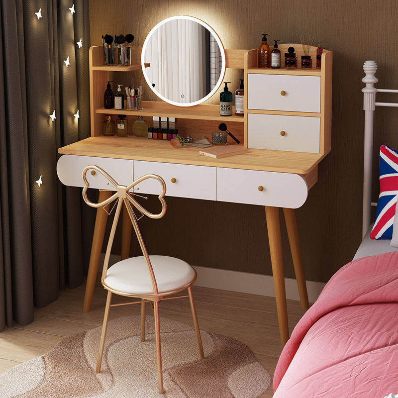 Dressing table Nordic desk simple makeup cabinet with mirror modern dressing table net red ins storage integrated cabinet