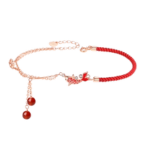 Koi sterling silver anklet for women 2024 new trendy leg chain foot ring leg ring foot rope Chinese Valentines Day gift for girlfriend