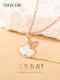 Sansheng is lucky 999 sterling silver necklace women's high-end light luxury niche new pendant birthday New Year's Day gift