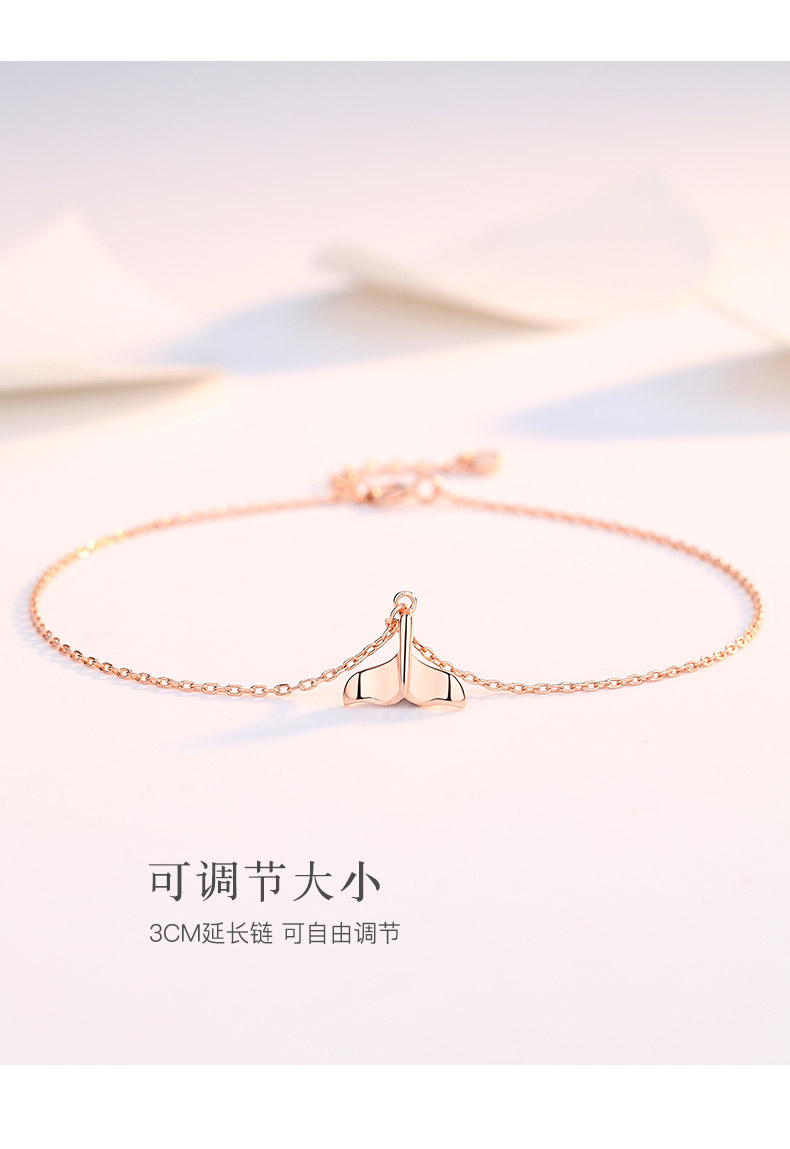 Đuôi cá đuôi cá 2019 mới vòng chân nữ phiên bản Hàn Quốc của bạc sterling đơn giản hoa hồng vàng sinh viên gợi cảm Sen cá tính lắc chân