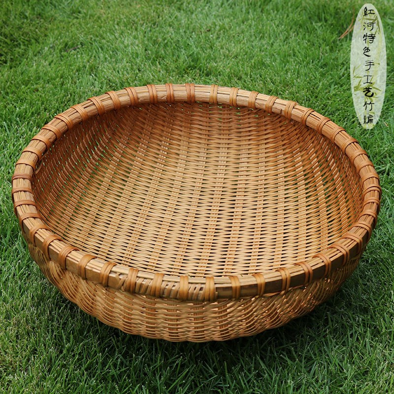 Basket Large Dustpan Steamed Buns Small Bamboo Woven Mini Kitchen Fields Garden Retro products Bamboo Basket basket Featured Basket Griddle