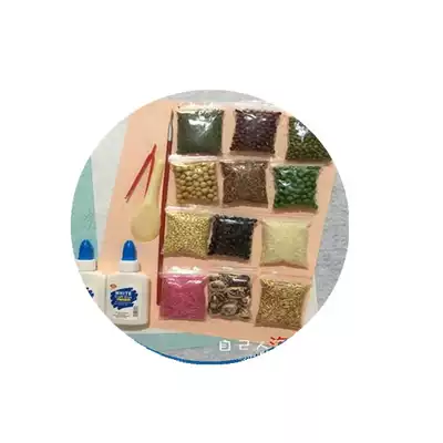 淘多多手工创意五谷杂粮种子豆豆粘贴画儿童幼儿园手工课diy材料