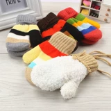 Зимние детские мультяшные перчатки подходит для мужчин и женщин для раннего возраста, удерживающий тепло ремешок, 1-12 лет