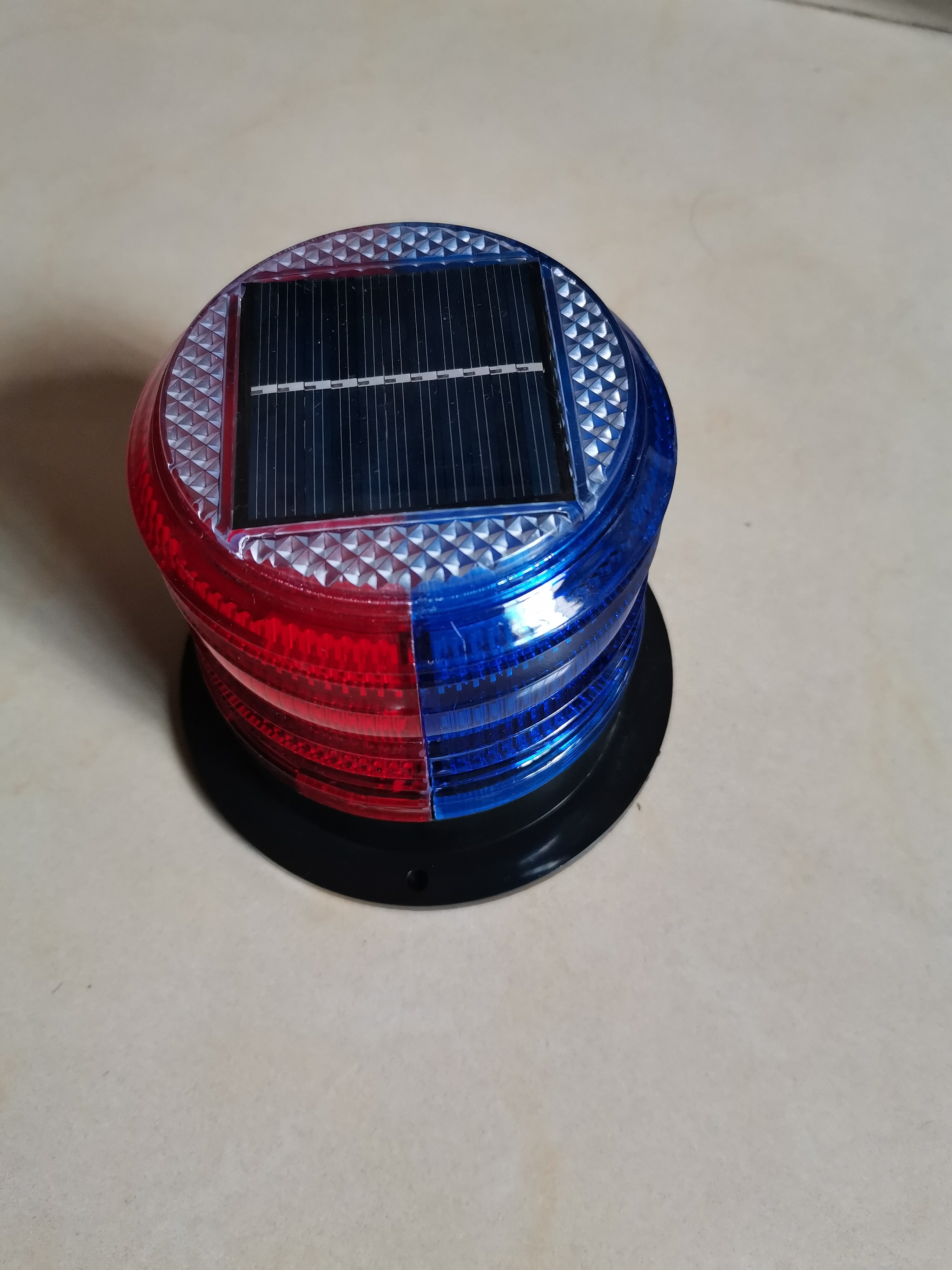 Night construction warning lights Automotive solar flash Site signal lights Magnetic red and blue flash LED lights