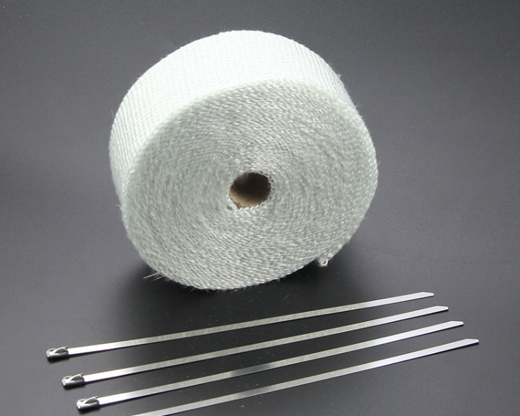 Phụ tùng xe máy nhiệt độ cao ống xả chuối với chống vảy xe máy sửa đổi vải cách nhiệt màu trắng vải cách âm - Ống xả xe máy ống bô xe máy