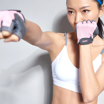 2018 Mrs Shen fitness gloves Womens fingerless palm thick iron strong and durable fashion strong wrist protection
