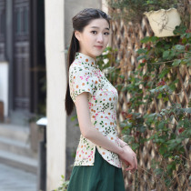 Tang suit women's summer republican style fashion modified vintage slim fit chinese style women's cheongsam top everyday chinese style women's clothing