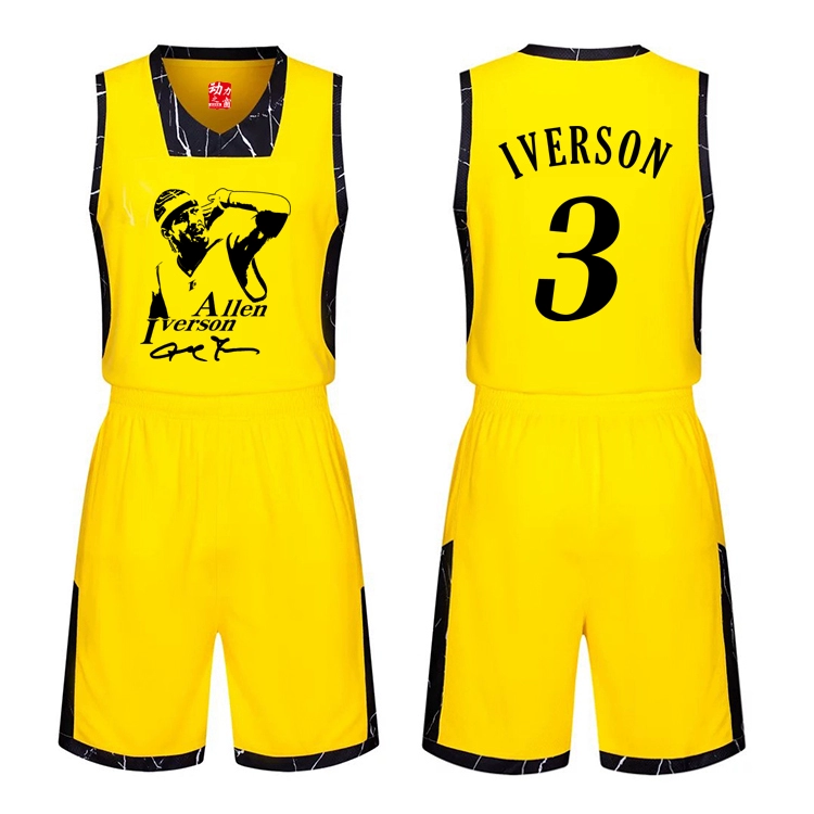 Mới thứ 3 Iverson jersey DIY đồng phục bóng rổ tùy chỉnh thanh niên nam và nữ đồng phục bóng rổ thể thao
