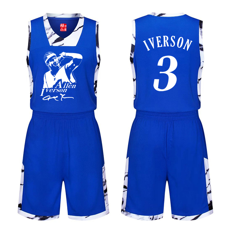 Mới thứ 3 Iverson jersey DIY đồng phục bóng rổ tùy chỉnh thanh niên nam và nữ đồng phục bóng rổ thể thao bộ gió the thao nam nike
