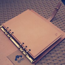 Maison Artisanal × A5 Bull Leather Notebook Living Page Clip Notepad Carry-on Account Original Bleached Tannic Tanning