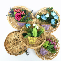 Kindergarten School Creative Plant Corner Arrangement Wall Decoration Small Fresh Fields Garden Emulation Bouquet Bamboo Basket Dish Dress With Wall Decoration