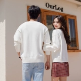 Осенняя демисезонная трендовая парная одежда для влюбленных, брендовый белый свитер