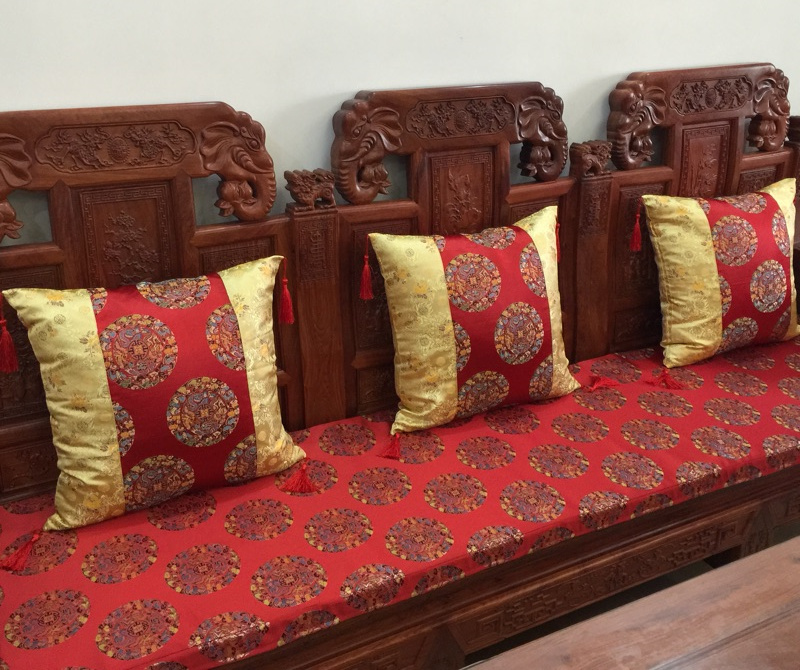 Mahogany ghế đệm ghế ăn đệm tùy chỉnh Trung Quốc sofa đệm bao gồm cổ điển rắn đồ gỗ ghế pad phân vòng trượt thảm trải ghế gỗ mùa đông