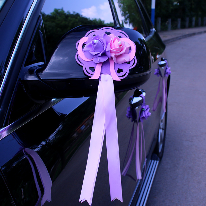 Creatives wedding wedding ceremony Wedding Gift Car Decoration Flowers Flowers Car Butterfly Models Wedding Courtesy Car Handles Flowers After Flowers And Flowers Adorn Flowers