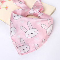 Girls autumn and winter silk scarf children mulberry silk small square baby baby Korean triangle cartoon silk scarf