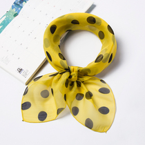 Childrens silk scarf spring and autumn thin mulberry silk small square scarf girl baby silk scarf boy baby windproof scarf