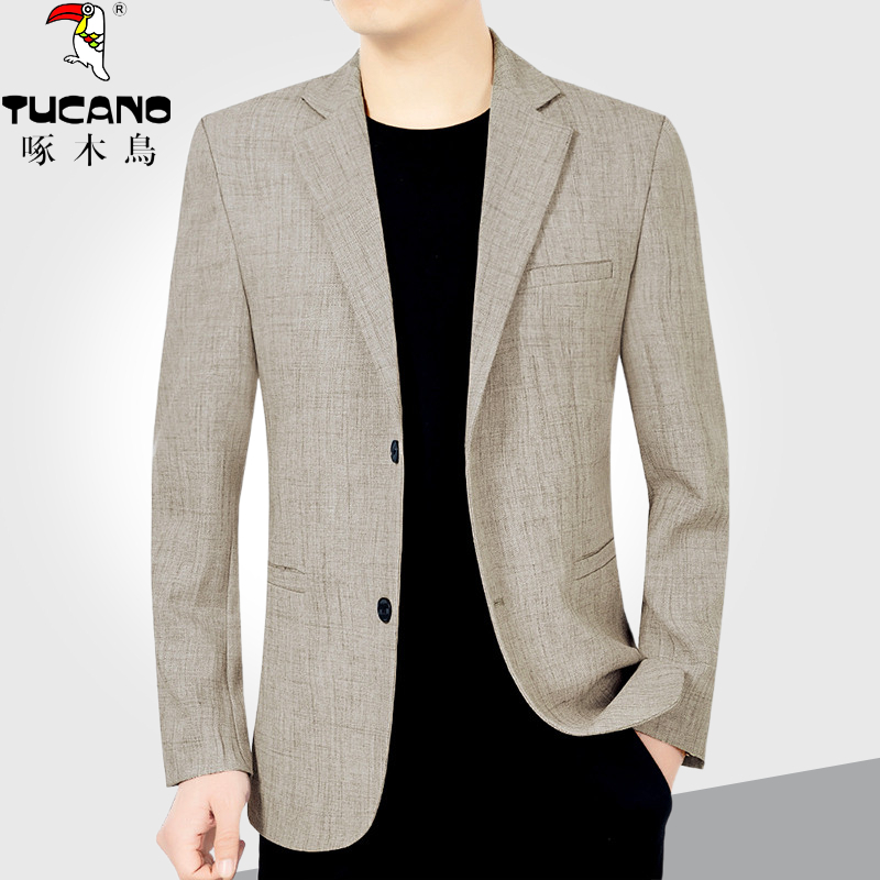 Woodpecker men's spring and summer new men's casual suit jacket thin slim fit handsome suit men's jacket