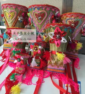 12 cm yunnan handicraft skirt swinging with rice baskets and charming little lotus dancing props by the river