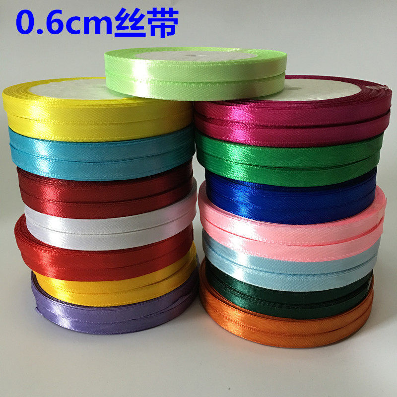 Manufacturer 6mm mm satin ribbon ribbon ribbon Ribbon Festival Wedding Wedding Decoration Chair Back Gift Packaging Hair Accessories Color Ribbon