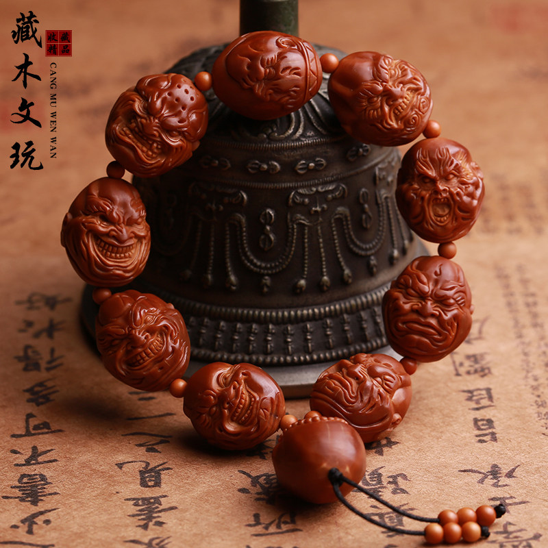 Olive core carving evil monk Buddha hand string olive Hu Haoheng Buddha beads hand chisel men and women play and play with Su Gong handicraft