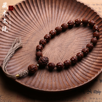 Natural purple gold rat Lucky rat Bodhi carving baby Buddha Hand-held nuclear carving hand string Buddha beads bracelet for men and women to play