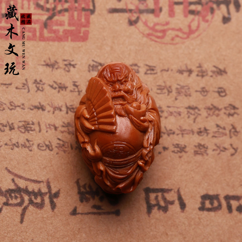 Olive nuclear Zhong Kui catch ghosts single seed single olive Hu nuclear carving pendant pendant necklace men and women play handmade Su Gong