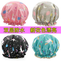 Double shower cap Shower waterproof cap Female adult shower cap Bath shampoo cap Kitchen lady waterproof fume cap