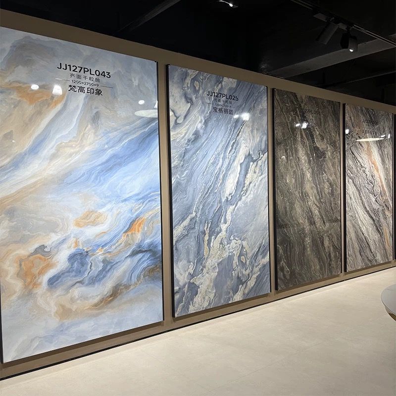 Slate Tv Background Wall 1200X2700 Tile Marble Living Room Large Slab Light Luxury Continuous Pattern Amazon Green