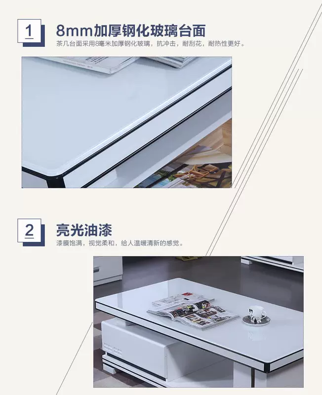 Tất cả bạn bè của căn phòng nội thất sống bàn cà phê bàn ​​cà phê kính hiện đại đơn giản trong nội thất màu đen và trắng, bàn cà phê 120.361 - Bàn trà bàn uống nước
