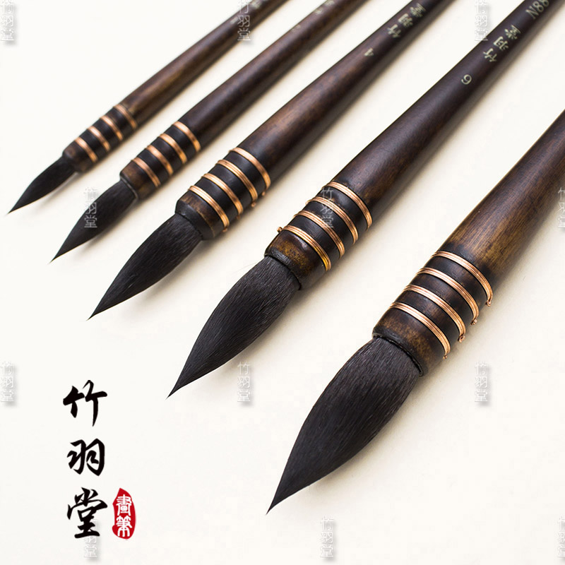 Bamboo Plume Imitation Squirrel Wool Watercolor Painting Pen N88 Solid Wood Pen with a nice touch, oh color details