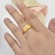 Nhẫn hình trái tim nữ chỉ số nhẫn ngón tay có thể điều chỉnh giả vàng cá tính cát vàng Đơn giản nhẫn nữ 24k thời gian dài không phai nhẫn lông đuôi voi