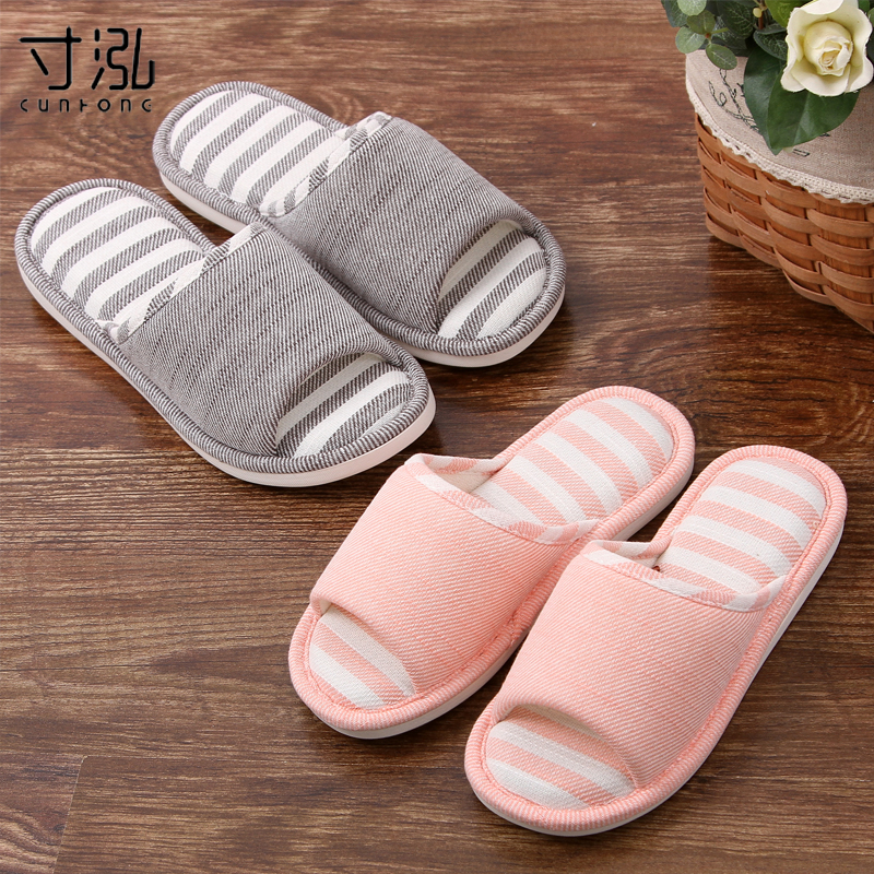 Spring and autumn cotton and linen couples women's home household slippers cotton mop men's wooden floor shoes non-slip soft bottom mute