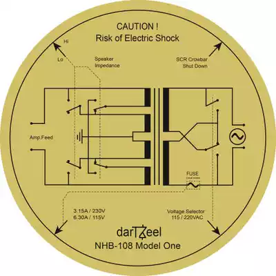 NHB-108 Feedback-free power amplifier transformer nameplate
